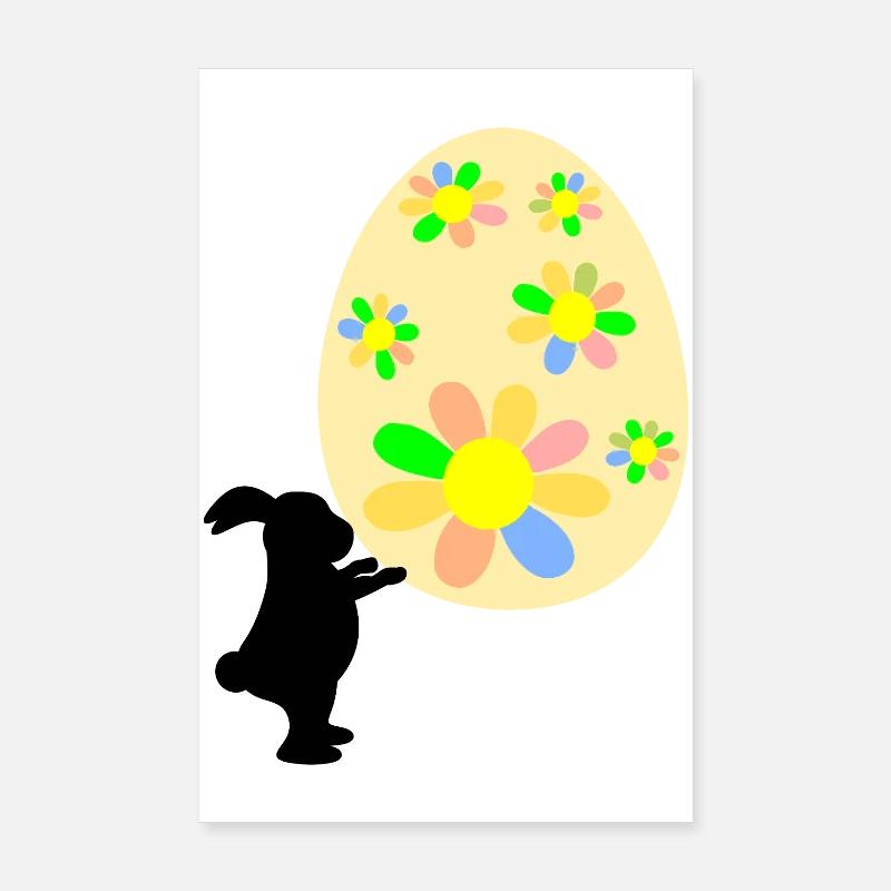 Easter Bunny Bunny Easter Gifts Easter Eggs Poster 8" x 12" (20x30 cm)