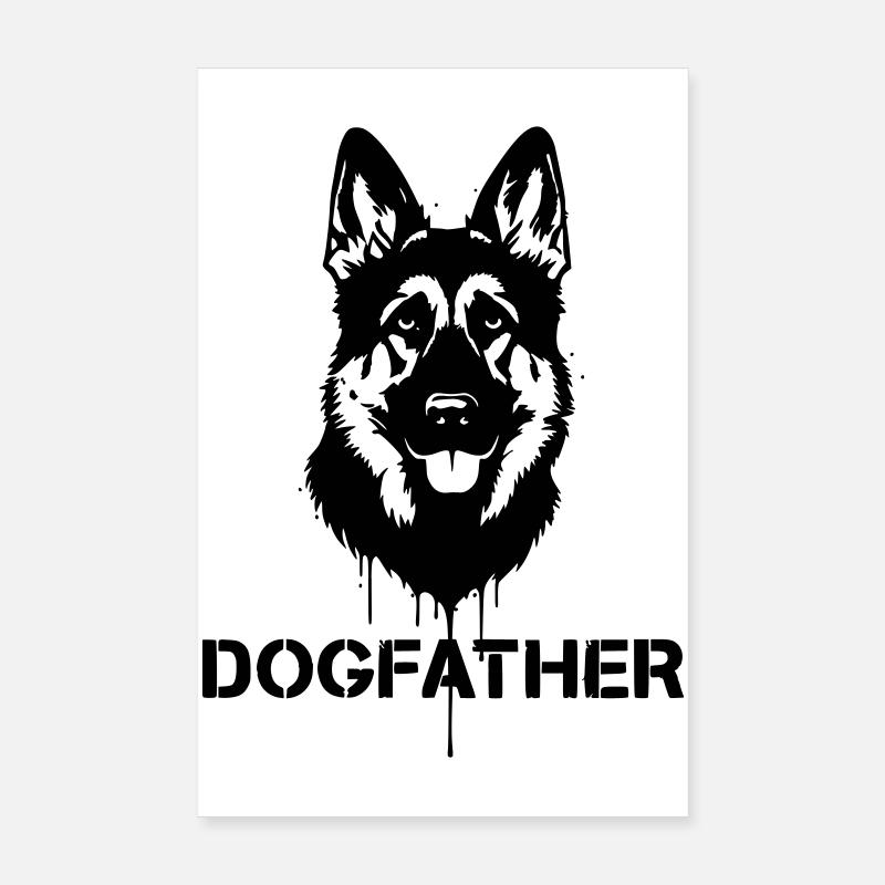 Cool Dogfather German Shepherd Dad Poster 8" x 12" (20x30 cm)