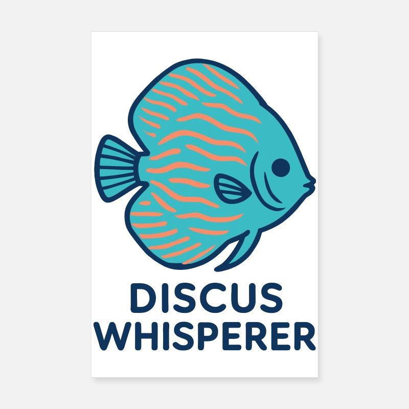 Passionate about Blue and Orange Discus Fish Poster 8" x 12" (20x30 cm)