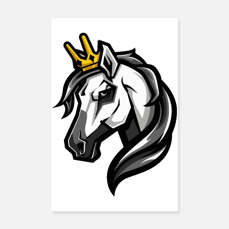 Pferd Kopf Krone Poster 20x30 cm