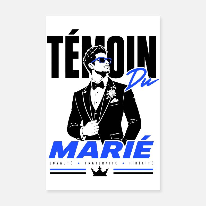 Témoin du Marié Élégance Premium Poster 20 x 30 cm