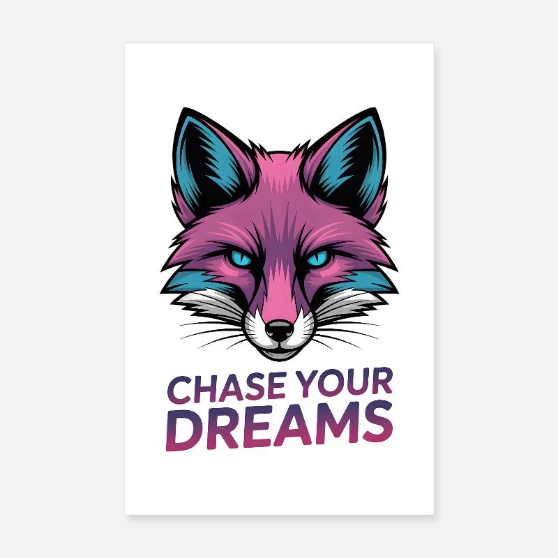 Fox Chasing dreams Poster 8" x 12" (20x30 cm)