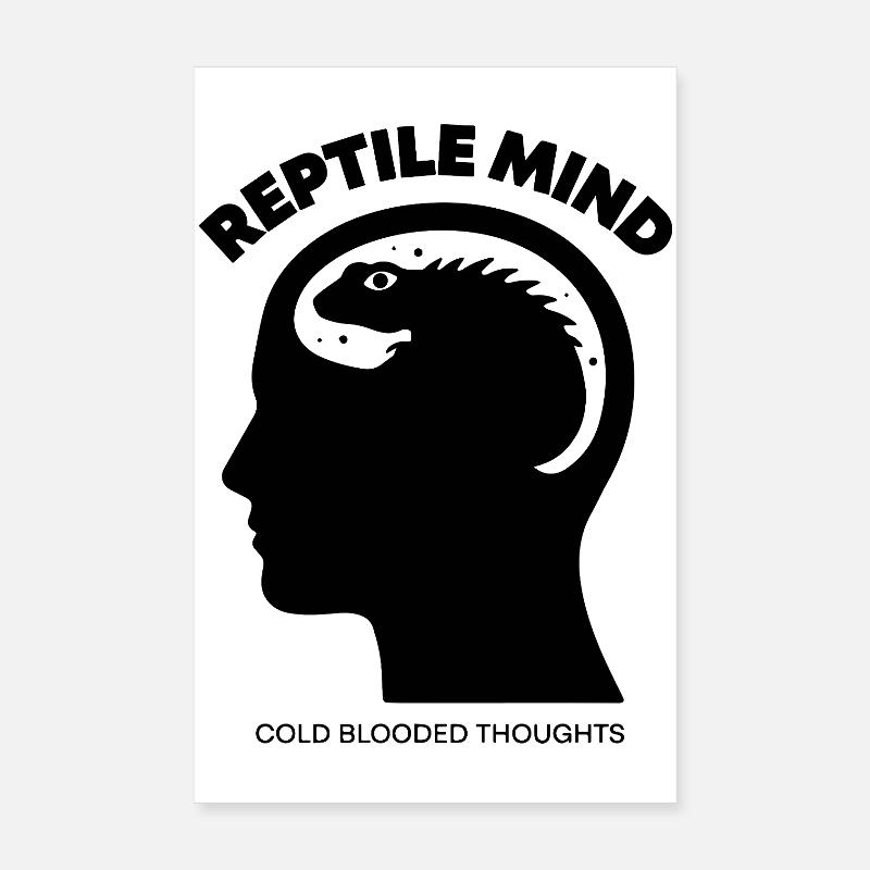 Reptile Mind Lizard Profile Brain Psychology Poster 8" x 12" (20x30 cm)