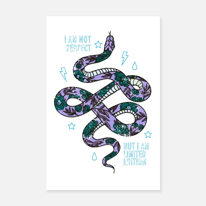 serpent - Poster 20 x 30 cm - blanc