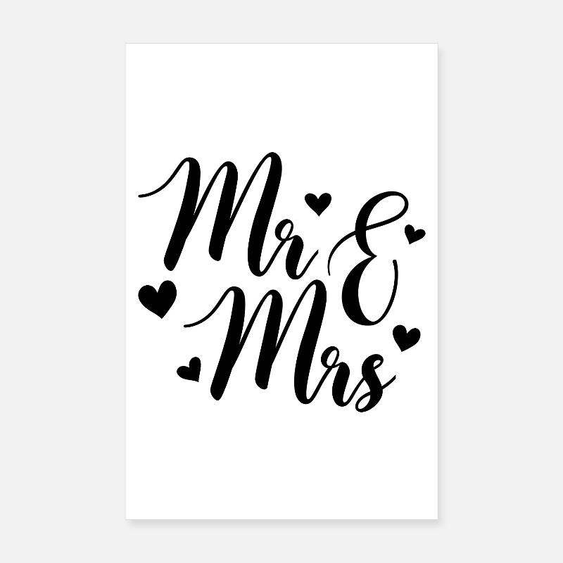 Mr and mrs - Poster 8" x 12" (20x30 cm) - white
