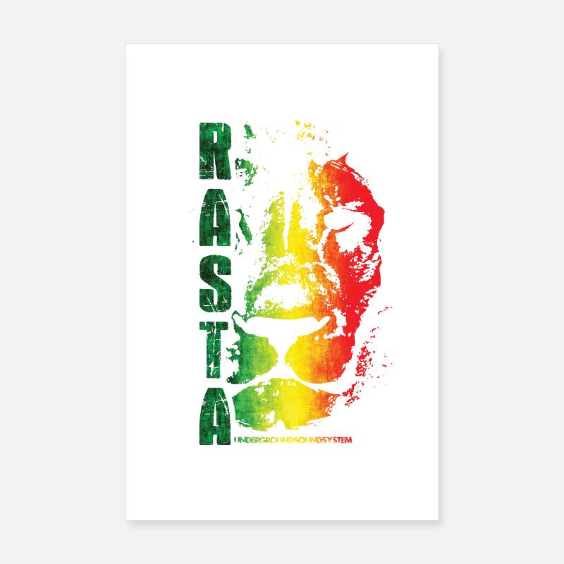 Rasta Löwe Regenbogen Stil Poster 20x30 cm