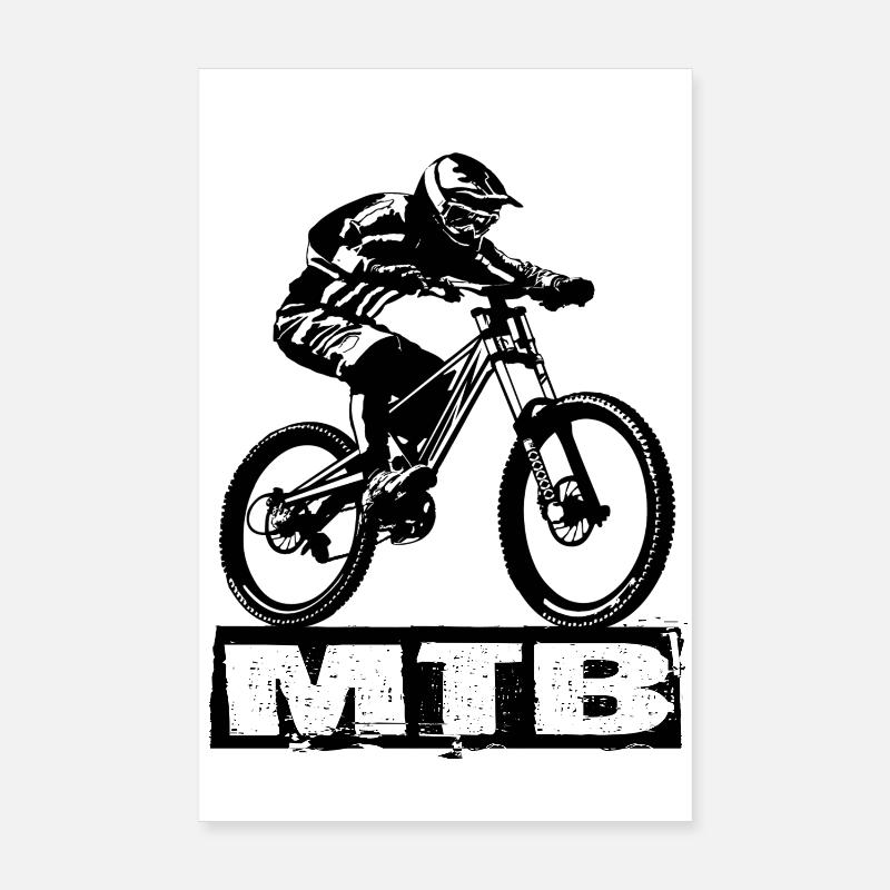 MTB - Poster 20x30 cm - Weiß