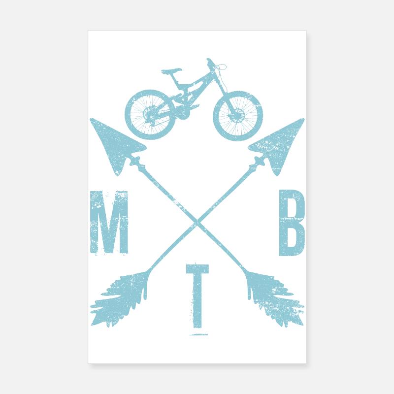 Monogramme des flèches de vélo VTT Crest Poster 20 x 30 cm