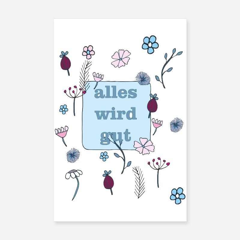 alles wird gut in blau Poster 20x30 cm
