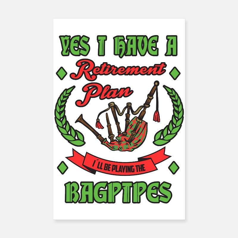 Pension Plan Bagpipes Poster 8" x 12" (20x30 cm)