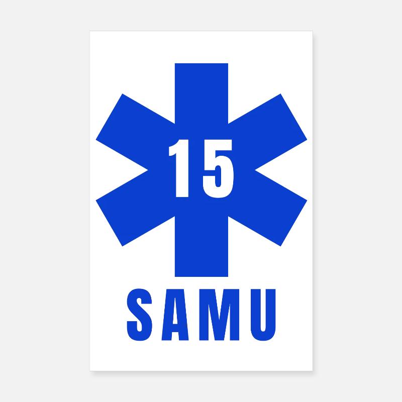 SAMU, urgences, ambulance Poster 20 x 30 cm