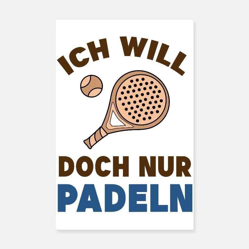Freizeit Schläger Bälle Statement Padel Spieler Poster 20x30 cm
