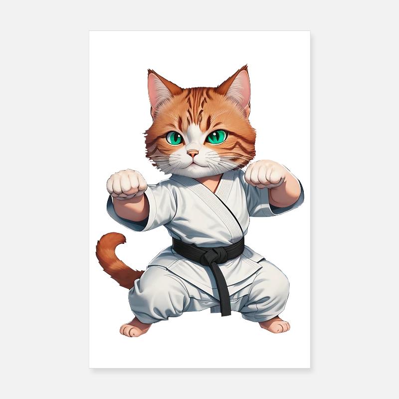 Karaté Chat - Kung-Fu Cat Poster 20 x 30 cm