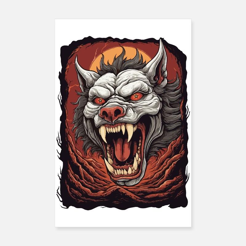 Chien démon de l'enfer Poster 20 x 30 cm