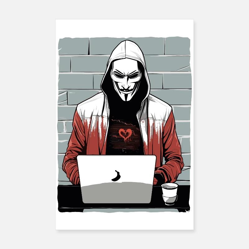 Anonymous Hacker Poster 20x30 cm