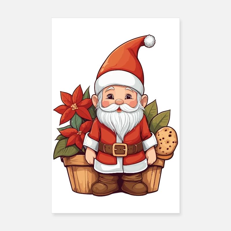 Gnome de Noël Poster 20 x 30 cm