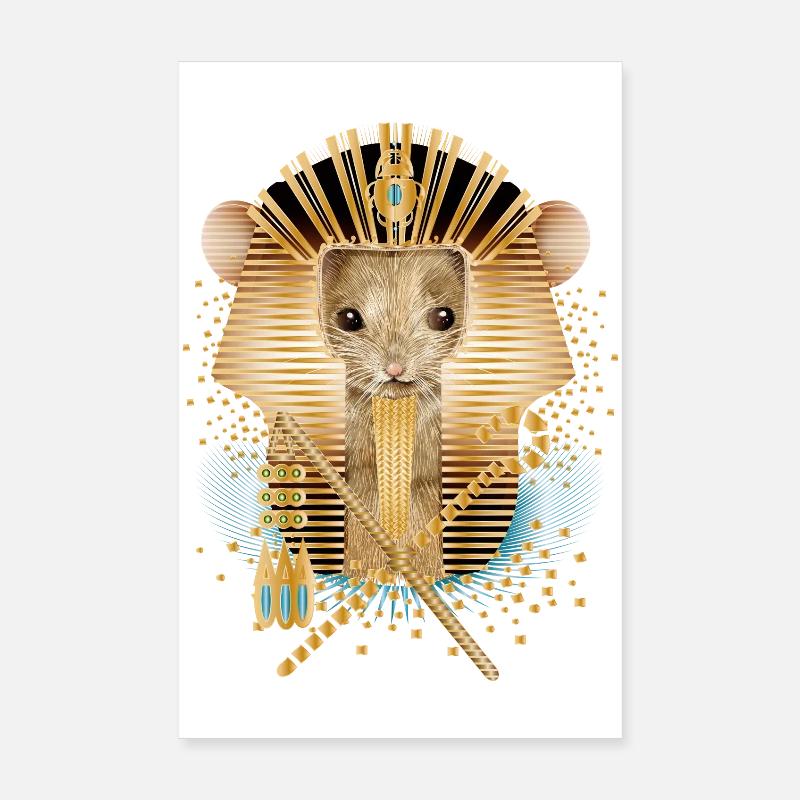 Mouse with Egyptian Pharaoh Mask Poster 8" x 12" (20x30 cm)
