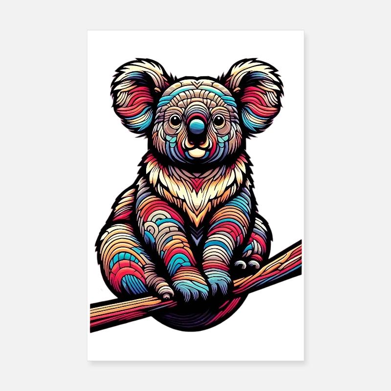 Koala - Poster 20x30 cm - Weiß
