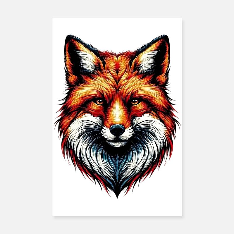 Renard - Poster 20 x 30 cm - blanc