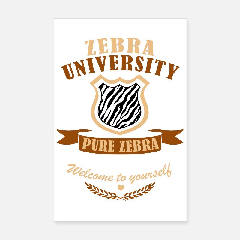 Zebra-Diplom - Poster 20x30 cm - Weiß