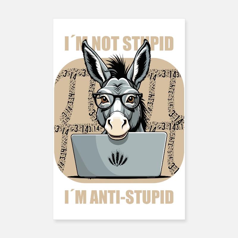 Schlauer Nerd Esel Poster 20x30 cm