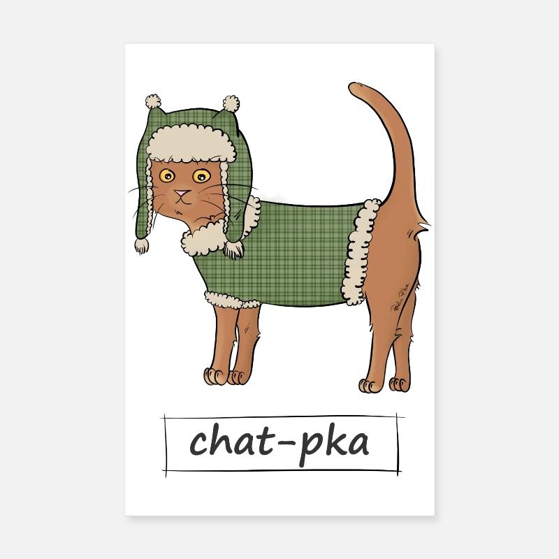 Chat-pka - Poster 20 x 30 cm - blanc