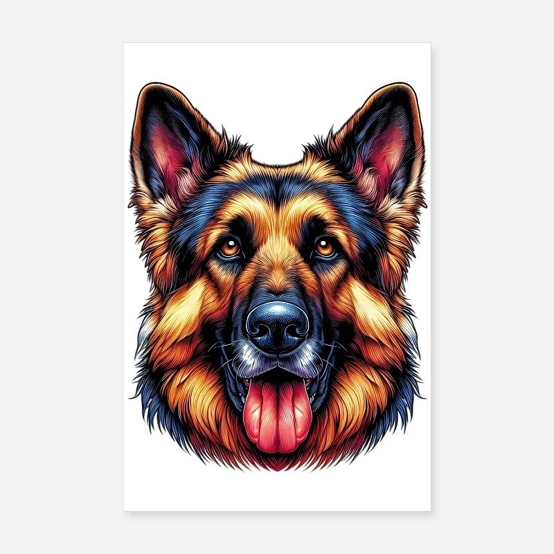 German Shepherd Dog Poster 8" x 12" (20x30 cm)