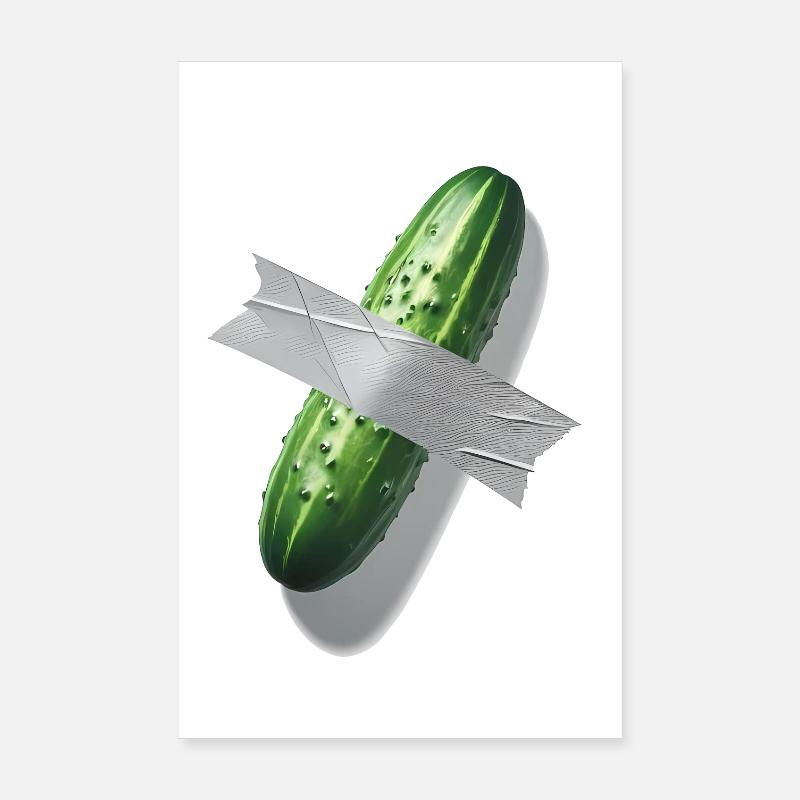 Cucumber on Wall - The Next Big Art Meme! Poster 8" x 12" (20x30 cm)