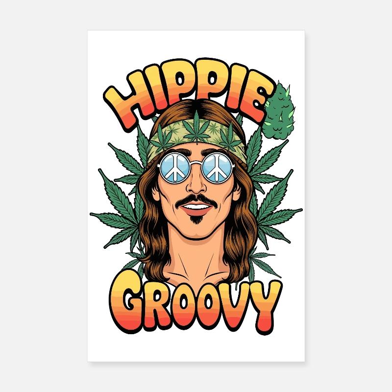 Hippie au chanvre Poster 20 x 30 cm
