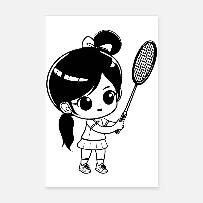 Badminton Mädchen Poster 20x30 cm