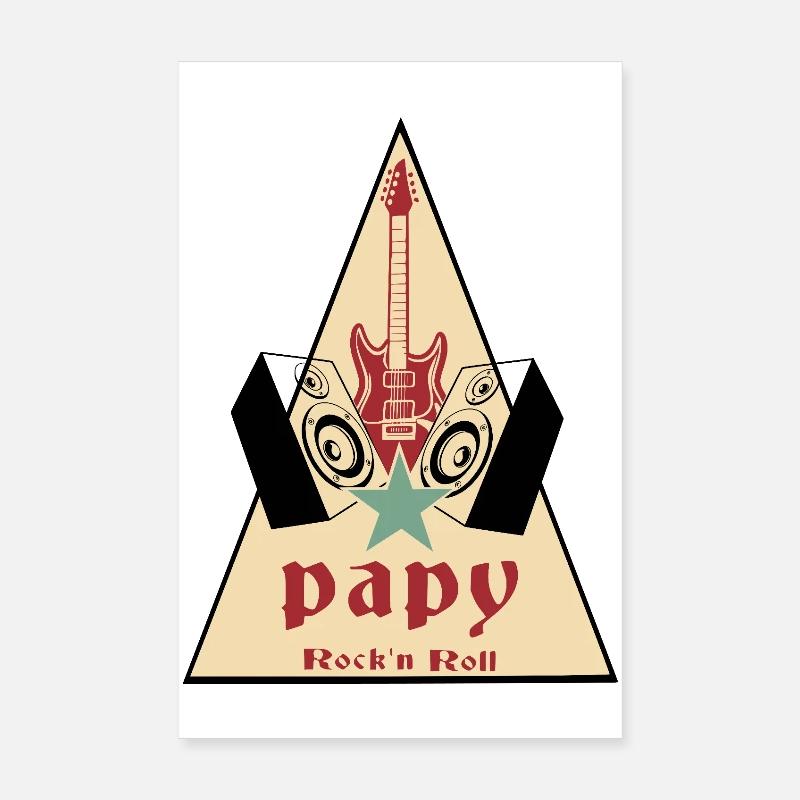 Papy rock'n roll Poster 20 x 30 cm