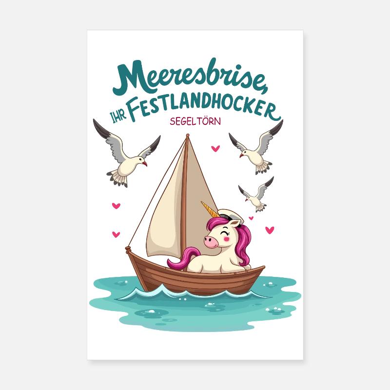 Naviguez licorne ahoy ! Poster 20 x 30 cm