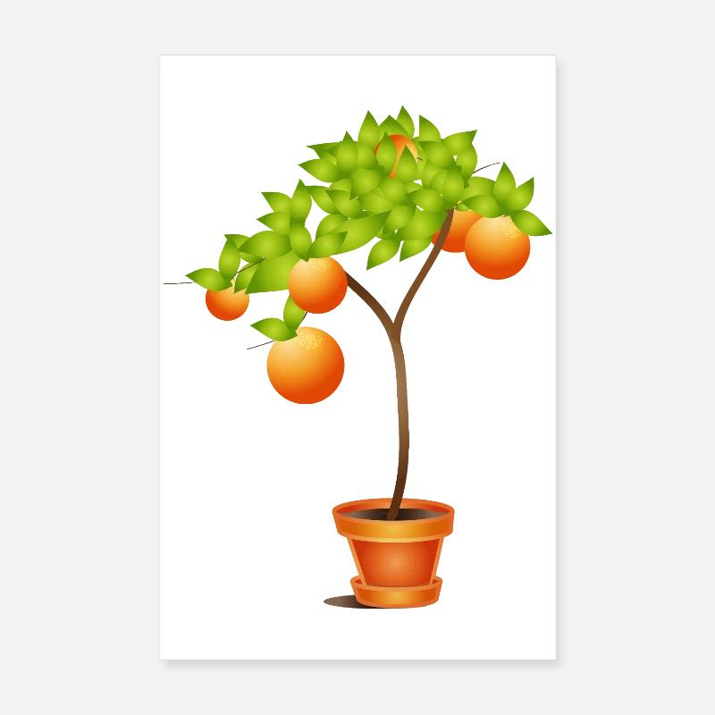 Small orange tree in flower pot Poster 8" x 12" (20x30 cm)