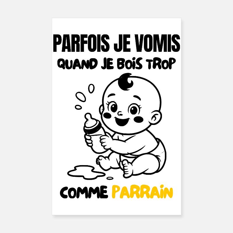 Parfois je vomis comme Parrain Poster 20 x 30 cm