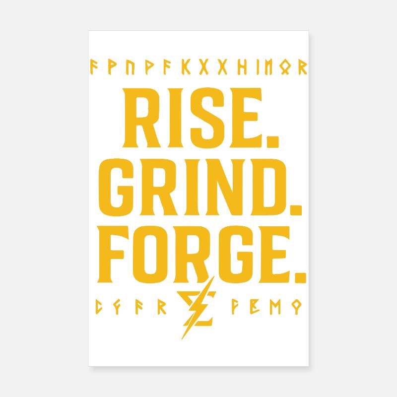 Rise Grind Forge – Motivation T-Shirt Poster 20x30 cm