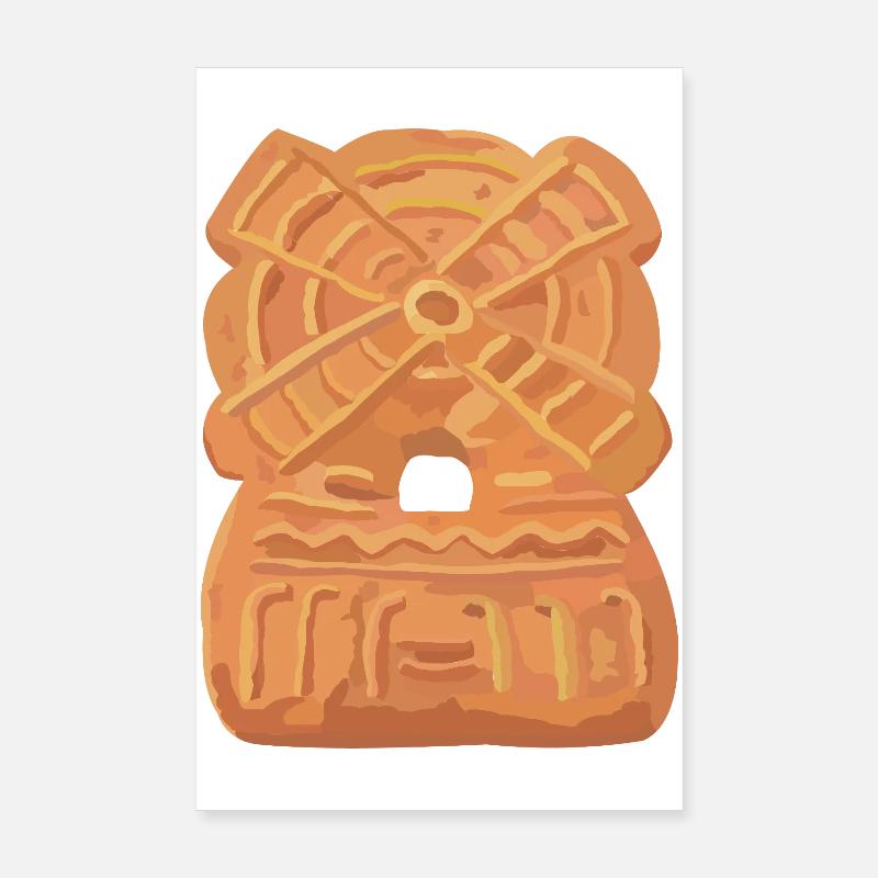 Spekulatius-Mühle - Poster 20x30 cm - Weiß