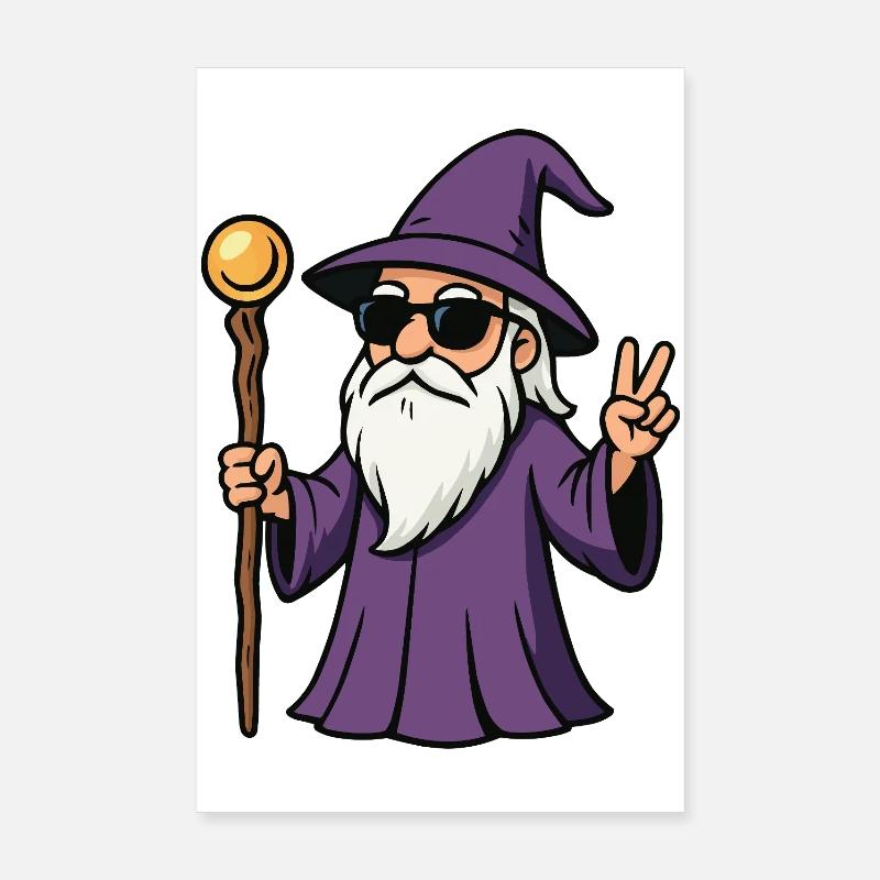 Violetter Zauberer Peacezeichen Poster 20x30 cm