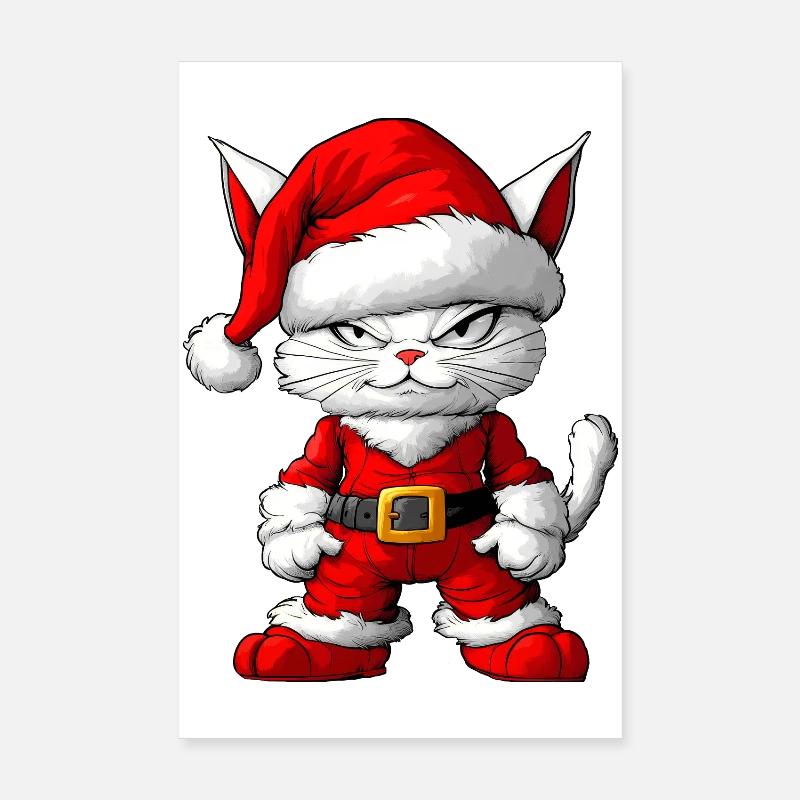 Chat de Noël Poster 20 x 30 cm