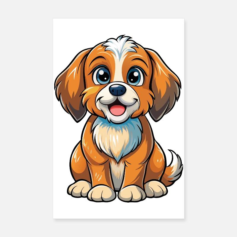 Chiot assis Poster 20 x 30 cm
