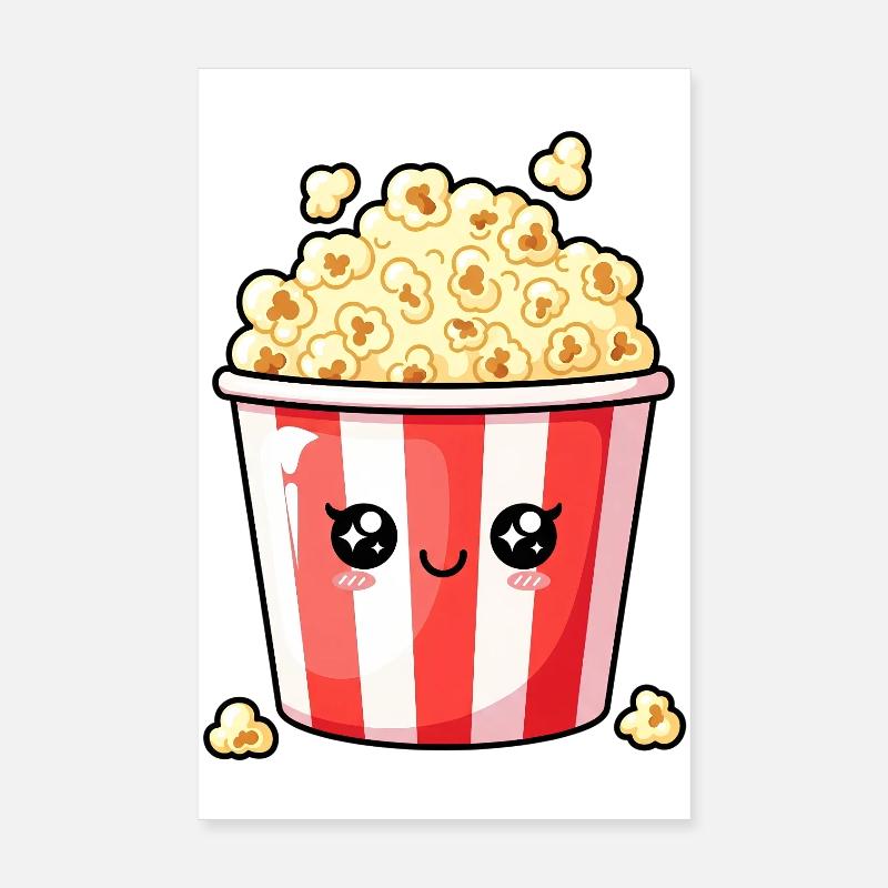 Seau à pop-corn Kawaii Poster 20 x 30 cm