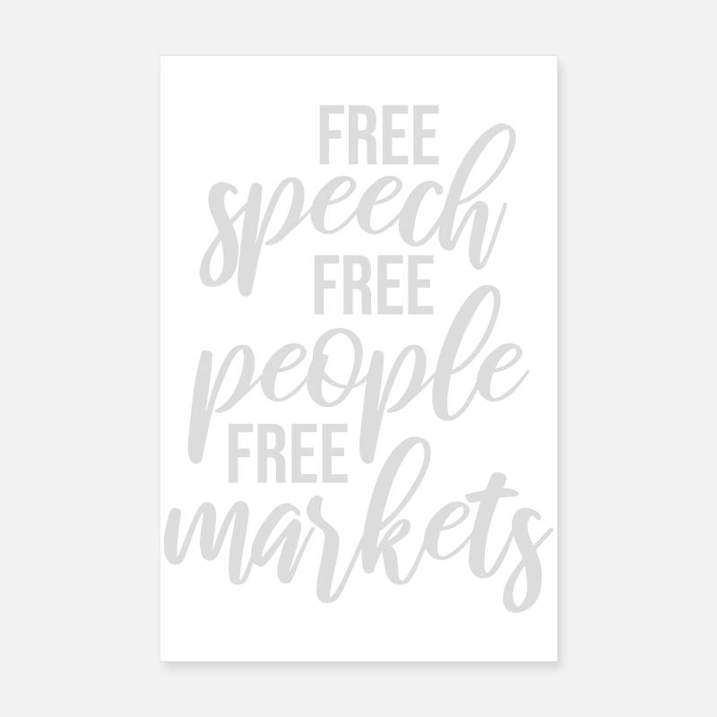Marché de la liberté d’expression Peuple Libertarian Freedom Logo Poster 20 x 30 cm