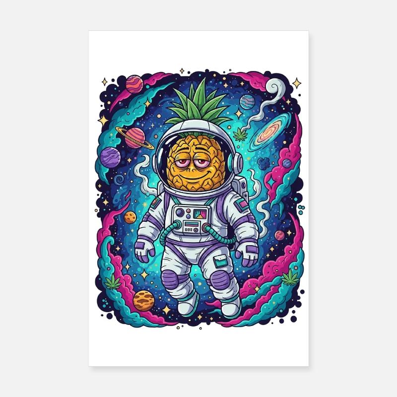 Smokey Space Pineapple Poster 8" x 12" (20x30 cm)