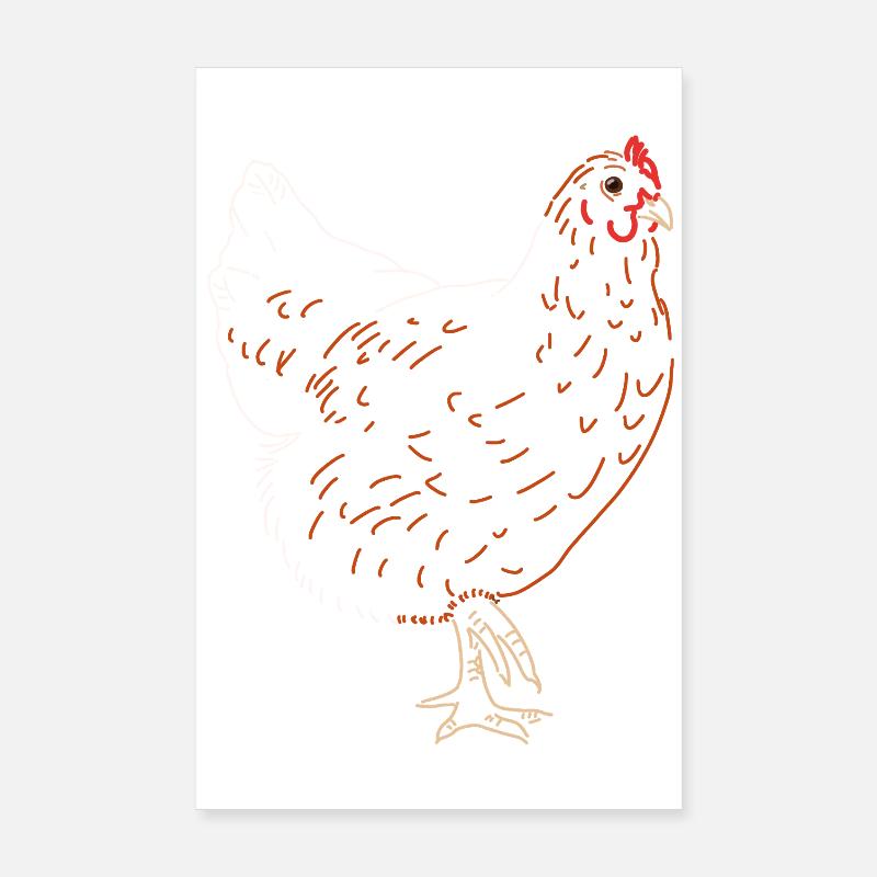 Hahn oder Henne Poster 20x30 cm