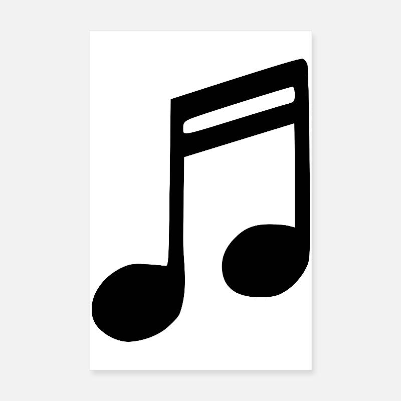 Music Note Music Note Black Poster 8" x 12" (20x30 cm)