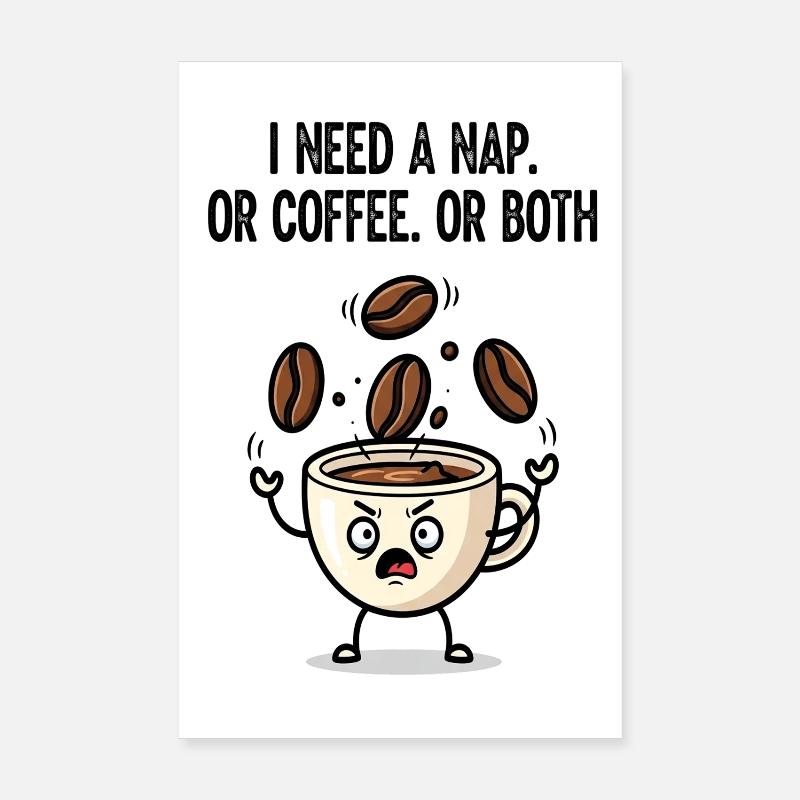 Nickerchen oder Kaffeetassen-Stimmung Poster 20x30 cm