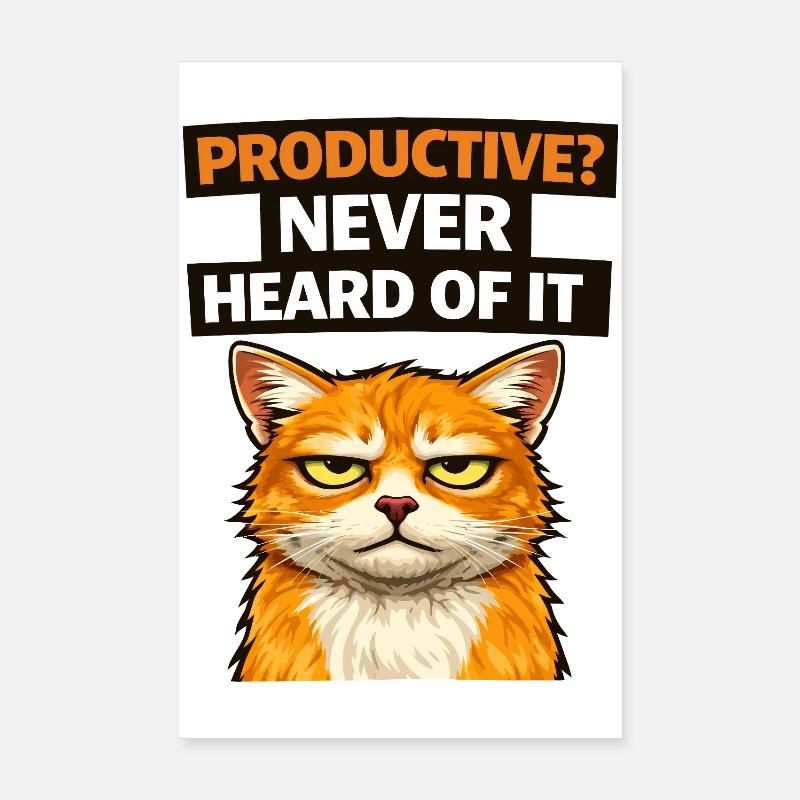Snarky Cat Attitude Tee – Sarcastic Funny Cat Poster 8" x 12" (20x30 cm)