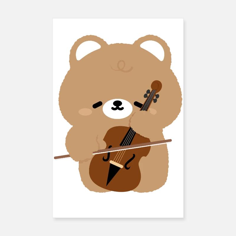 Bären-Cello-Charme Poster 20x30 cm