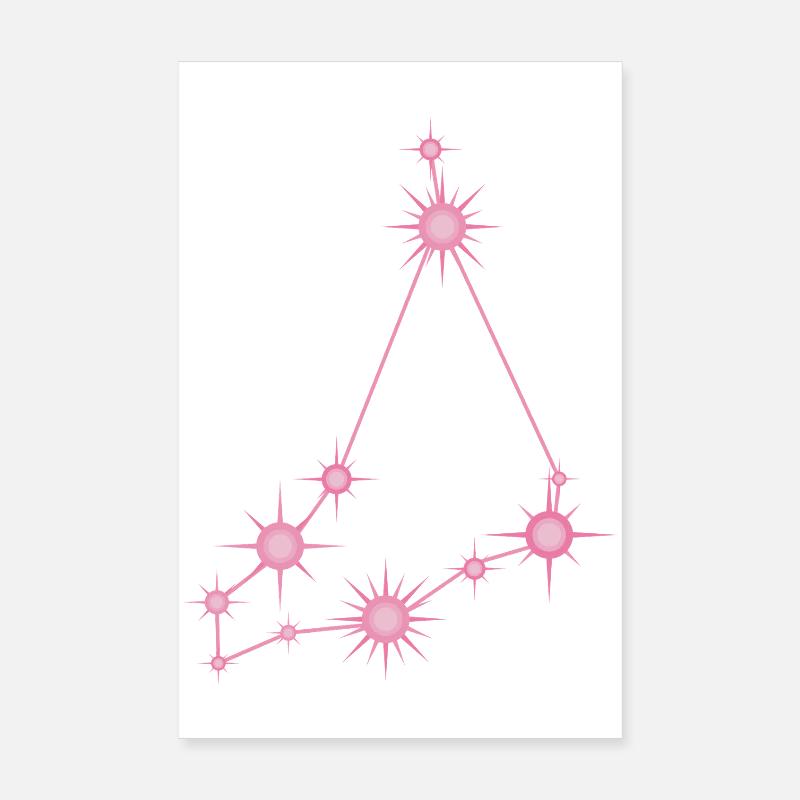 Steinbockstern Sternbild Tierkreis Pastellrosa Poster 20x30 cm