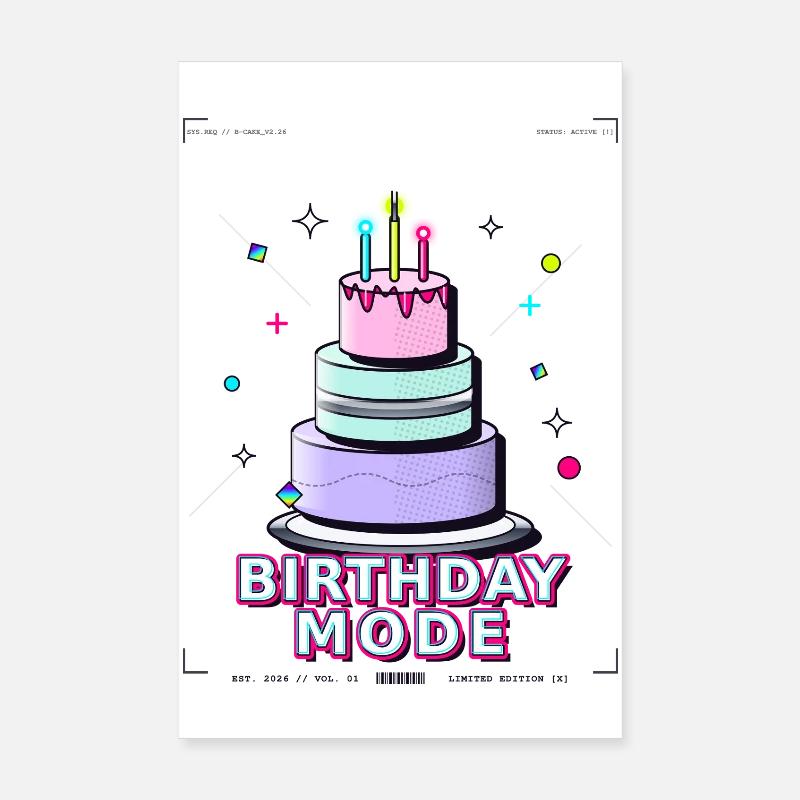 gâteau d’anniversaire anniversaire Poster 20 x 30 cm