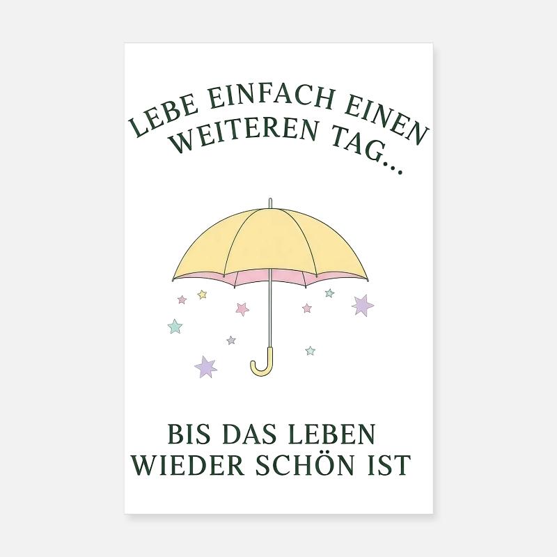 Pastellschirm Tagträume Spruch - Poster 20x30 cm - Weiß